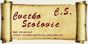 Cvetko Stolović vizit kartica